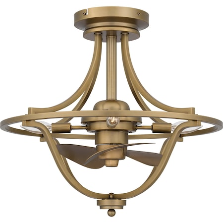 Quoizel Fandelier Fan Light 4 Lights Weathered Brass QFA6156WS